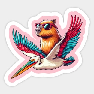 Capybara Pelican Sticker